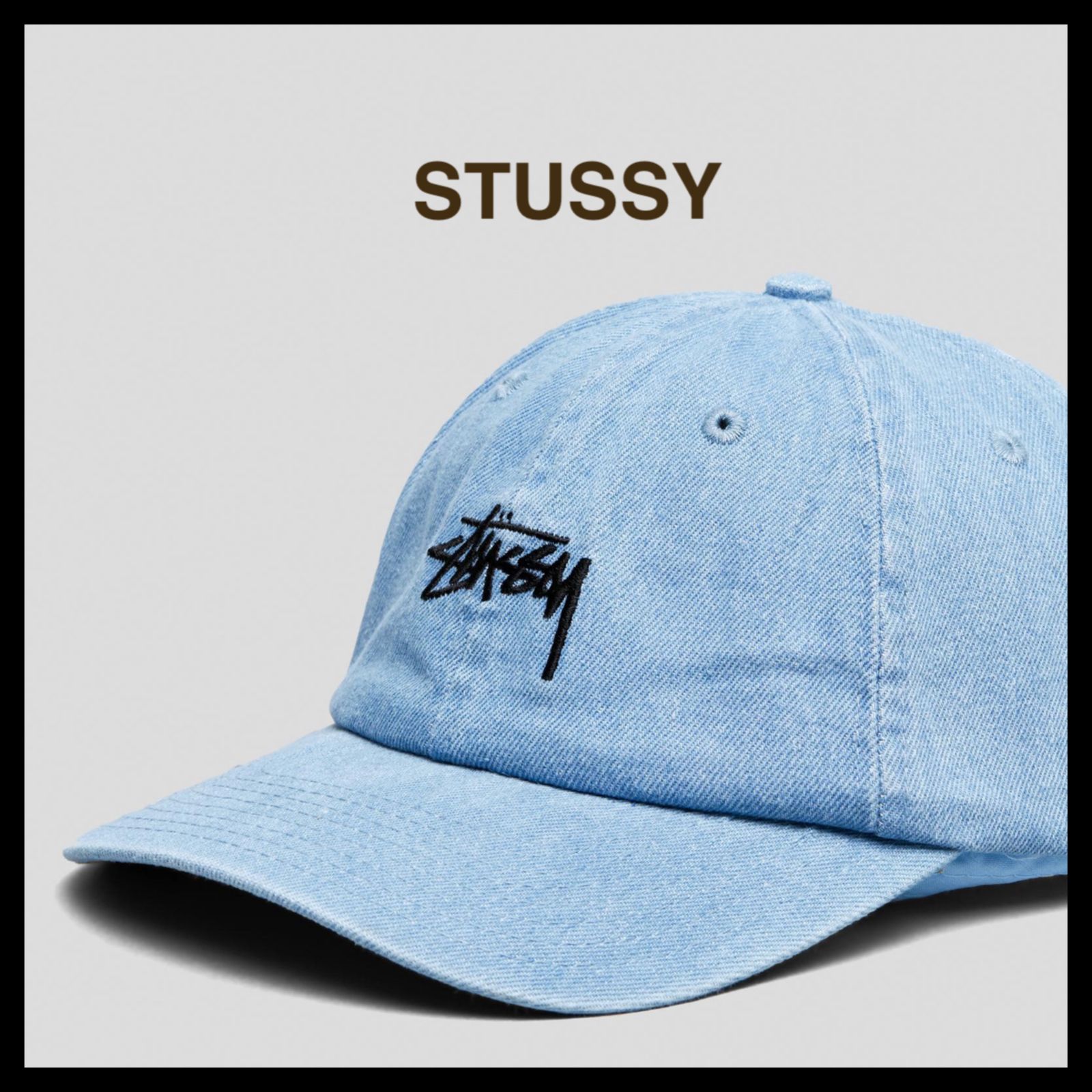 AUS発[STUSSY]♢デニム・ユニセックスキャップ (STUSSY/キャップ