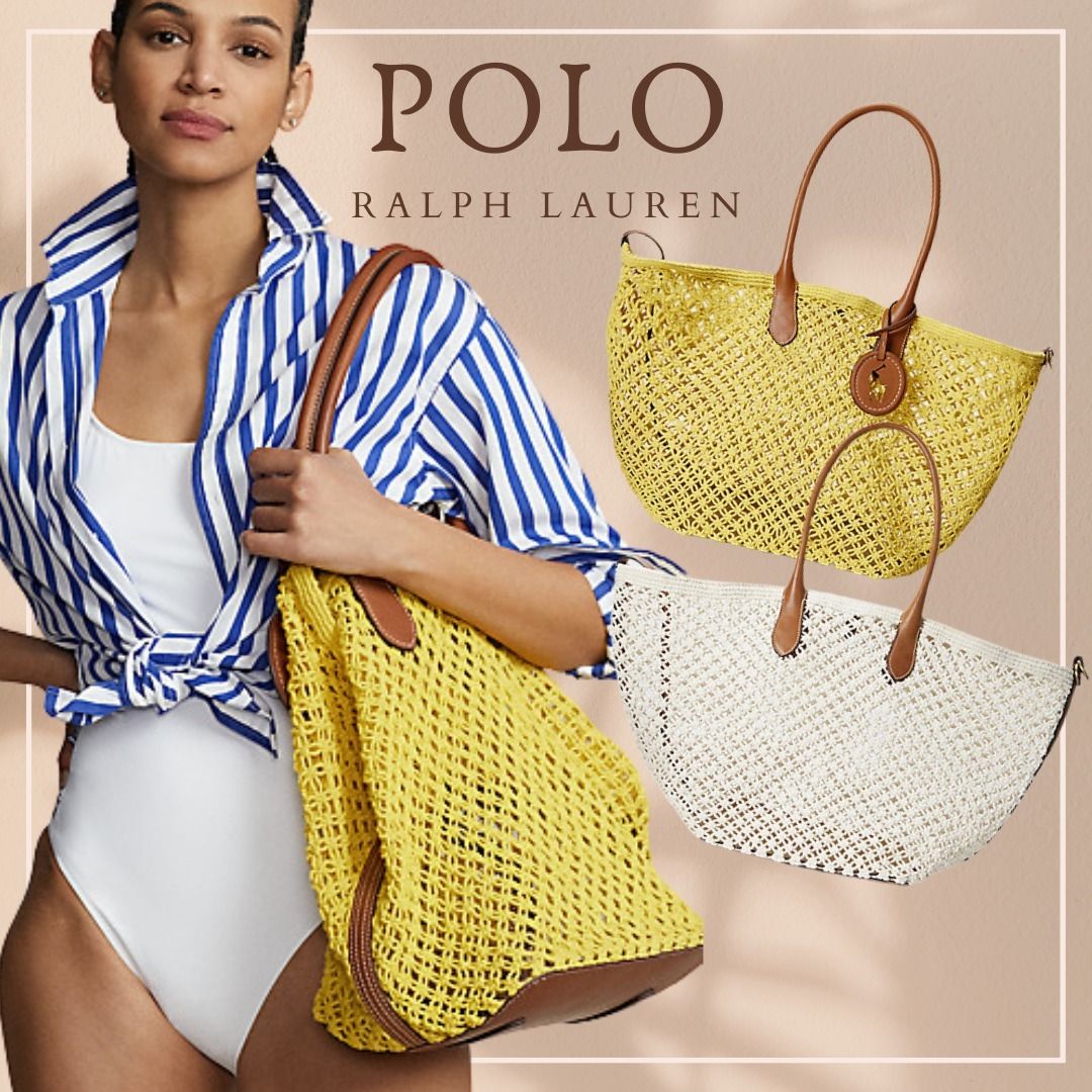 春夏必須アイテム【POLO Ralph Lauren】かぎ針編み トートバッグ (POLO