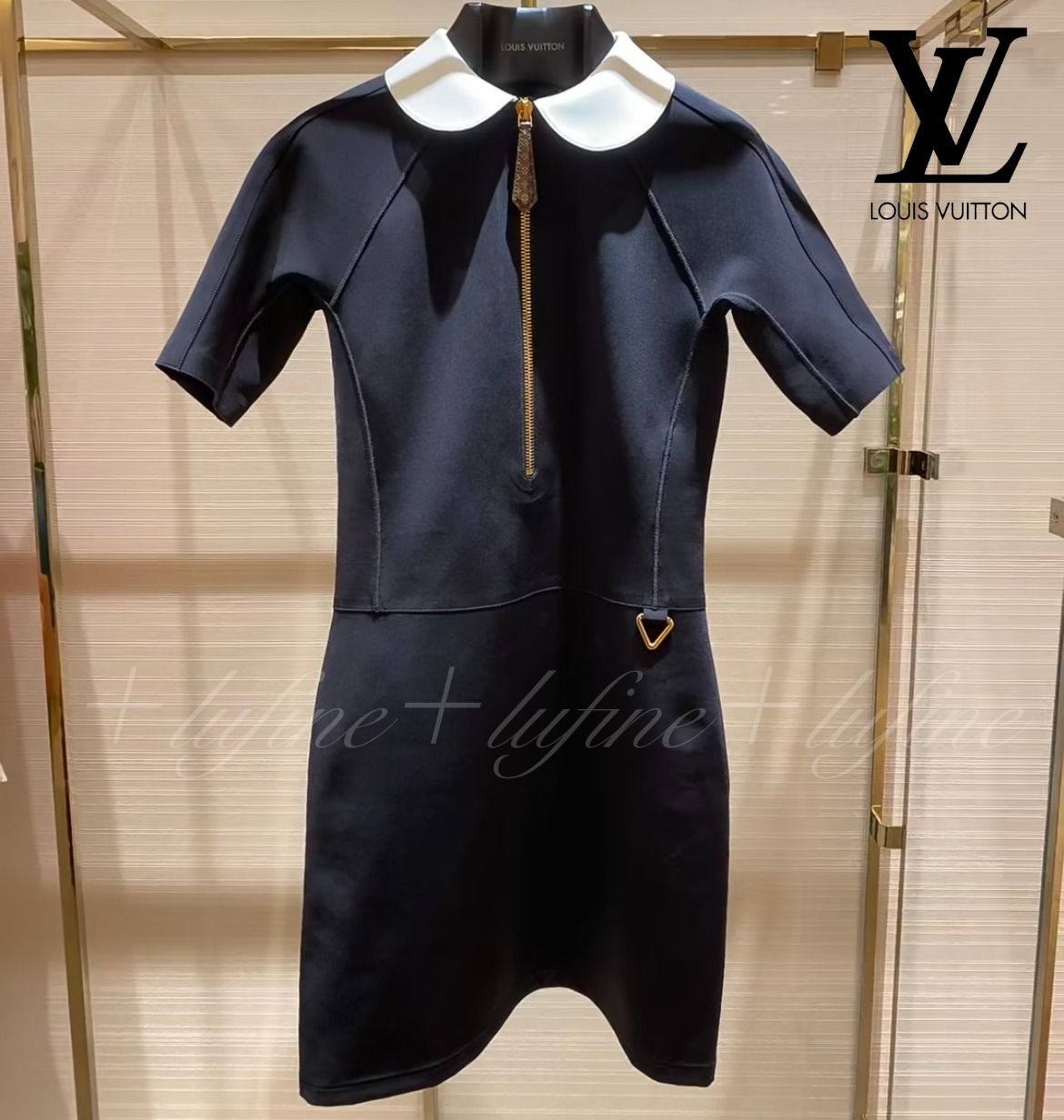 体のラインが綺麗に見える♪】ルイヴィトン 襟付き ワンピース (Louis