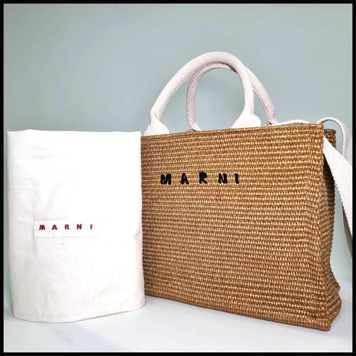 ☆送料関税込☆MARNI マルニ ラフィア スモールトートバッグ2way