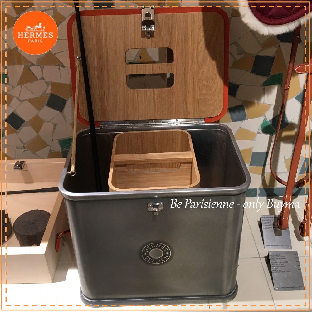 HERMES グルーミングボックス 馬具缶 収納ケース スタイリッシュ