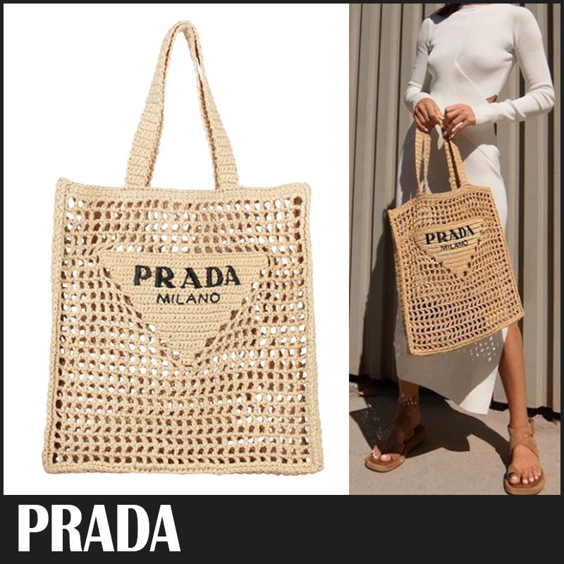 ☆送料関税込☆PRADA ラフィア トートバッグ かごバッグ☆大人気