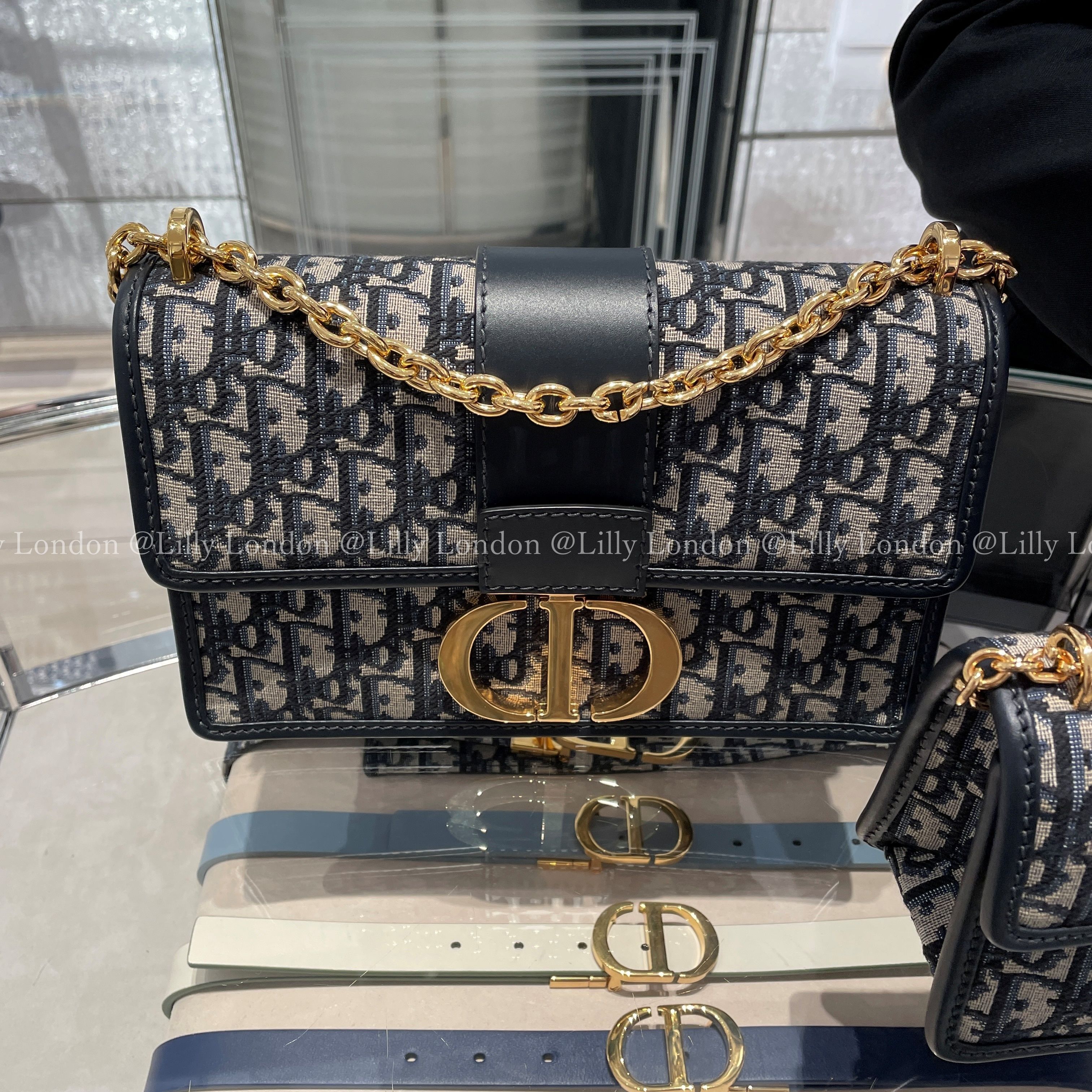 Dior ディオール オブリーク 30 Montaigne チェーン バッグ (Dior