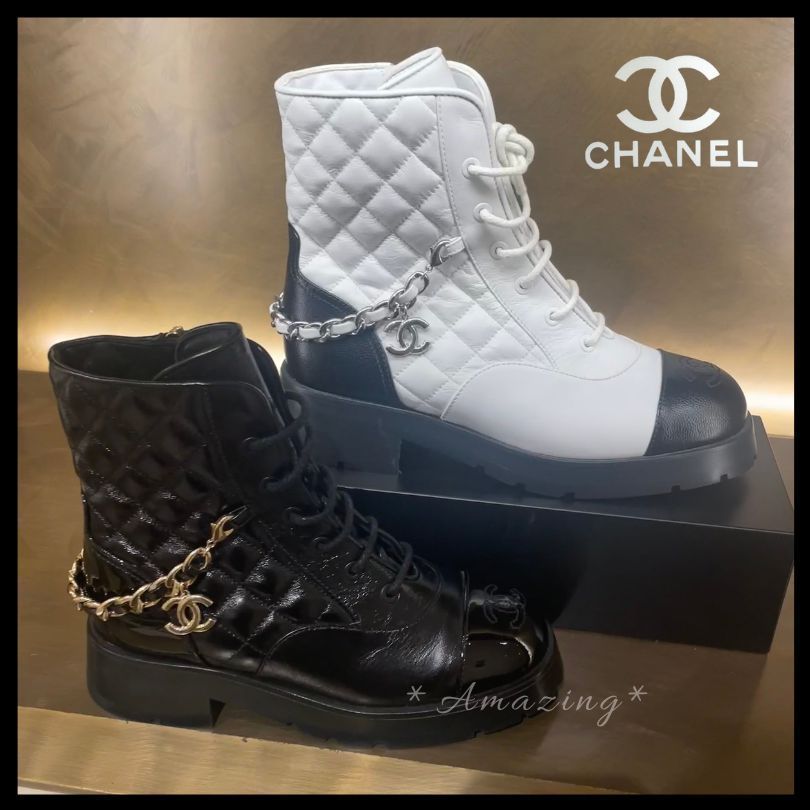 ☆希少☆CHANEL マトラッセショートブーツ チェーン付き (CHANEL