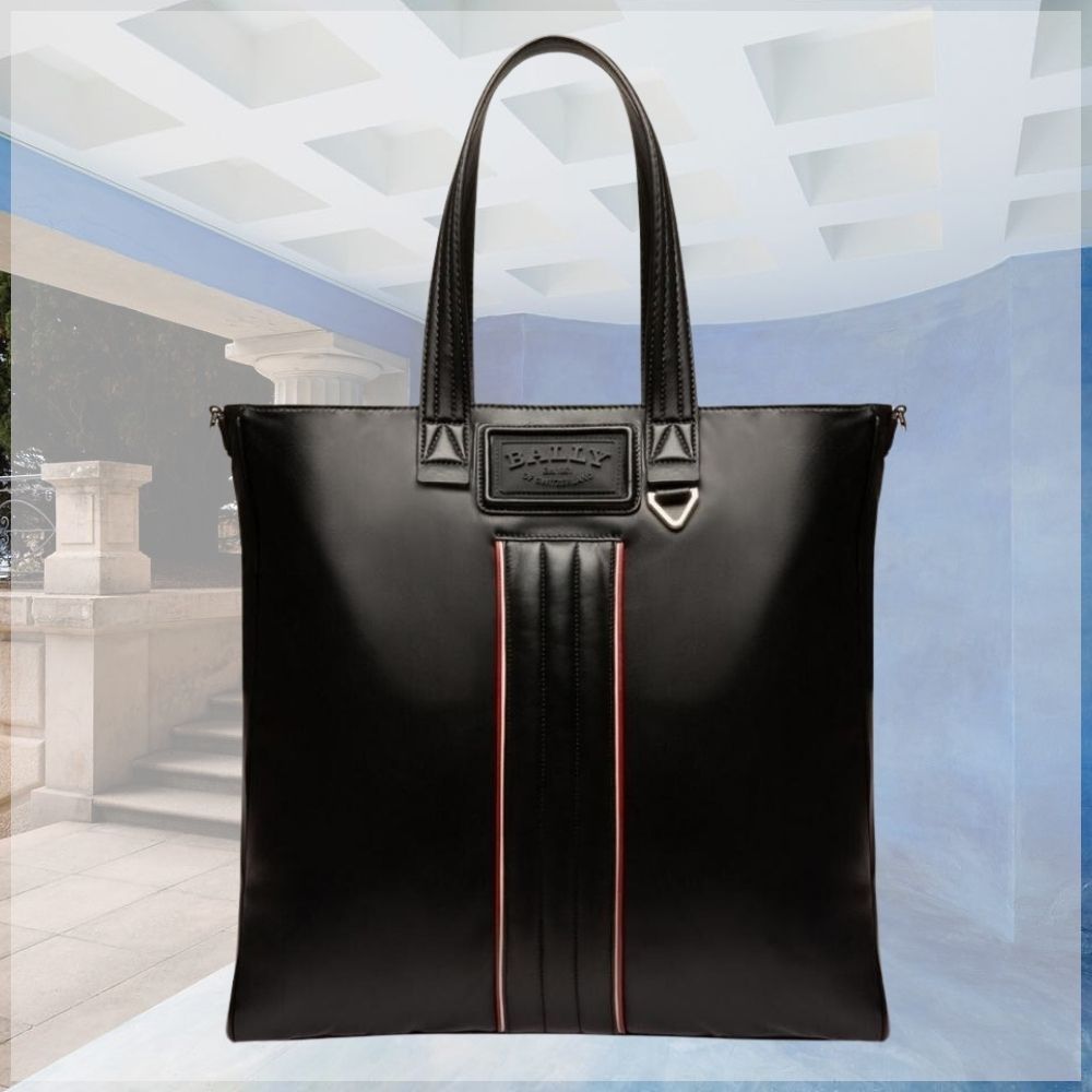 モダン バリー トートバッグ Arienn Ballyストライプ ロゴパッチ