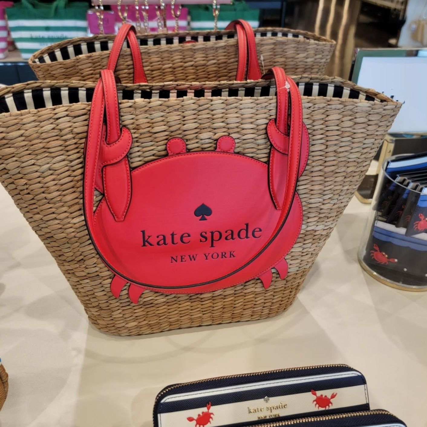 kate spade】Pinch Me Crab Large Tote かに カゴバッグ 送込! (kate