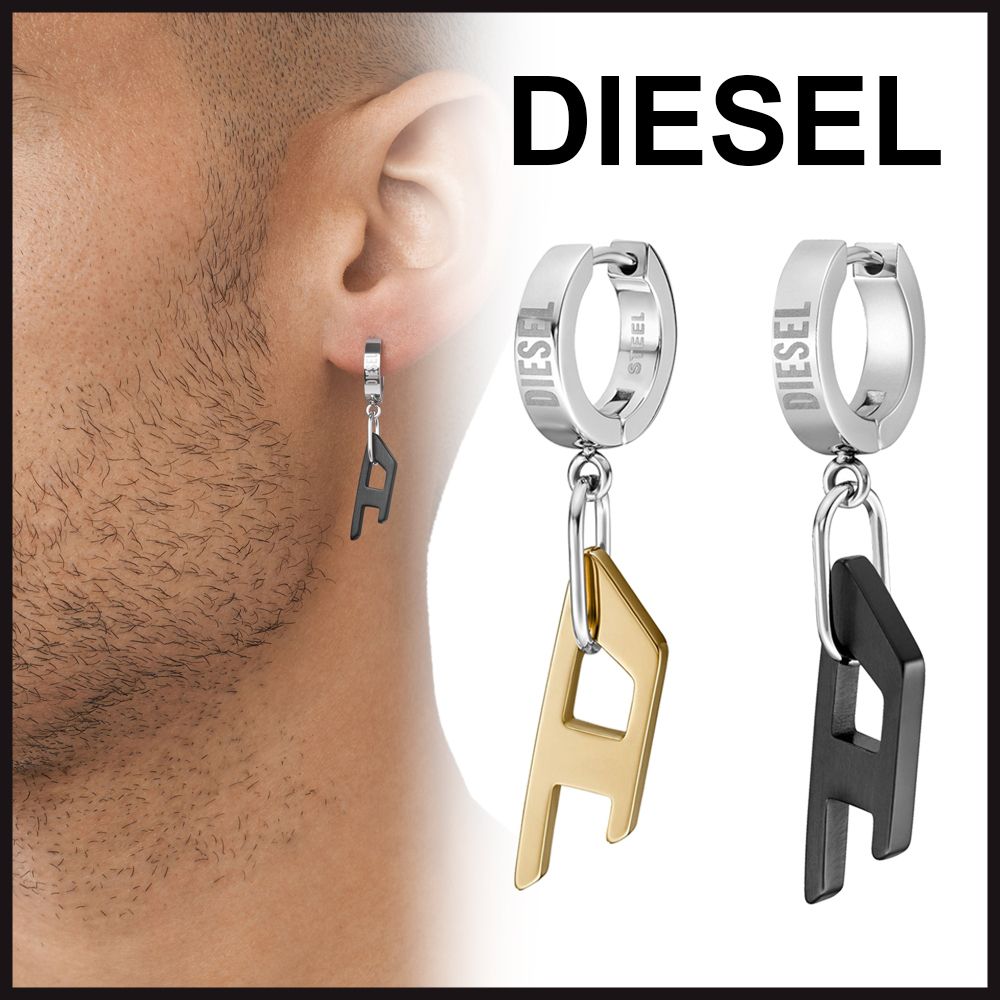 DIESEL】オリジナル Dロゴ フープピアス+Dx1418/1419 (DIESEL/ピアス