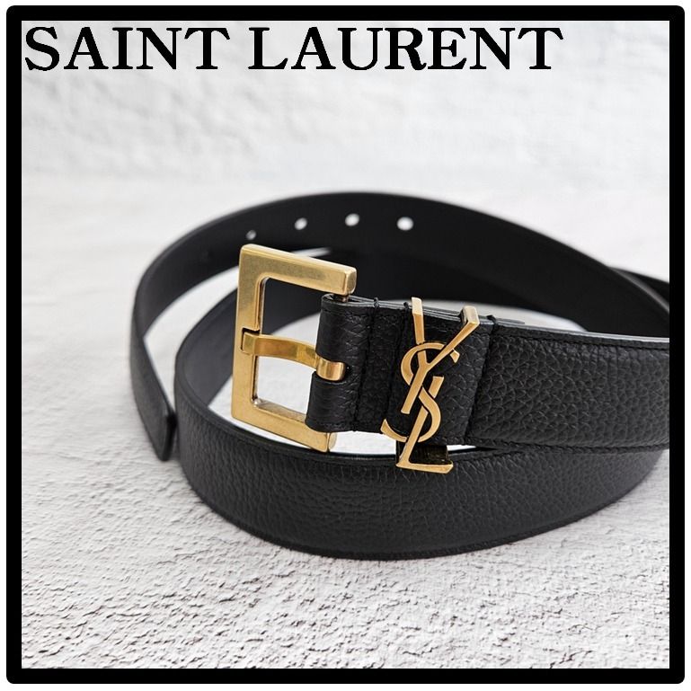 ☆関税込☆SAINT LAURENT☆YSL バックル付き カサンドラ ベルト (Saint