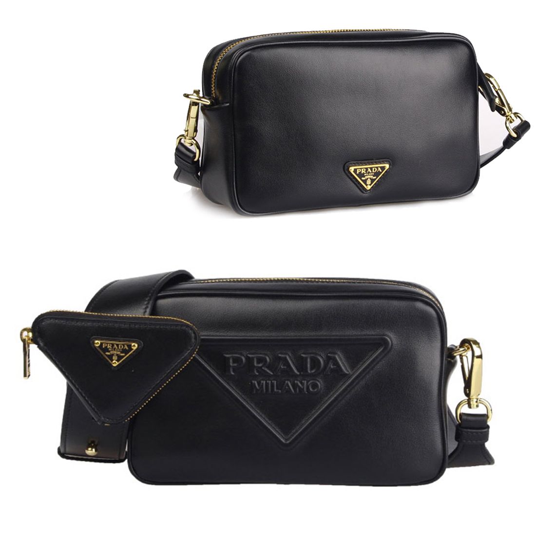関税負担なし☆PRADA プラダ ロゴ レザー カメラ バッグ (PRADA