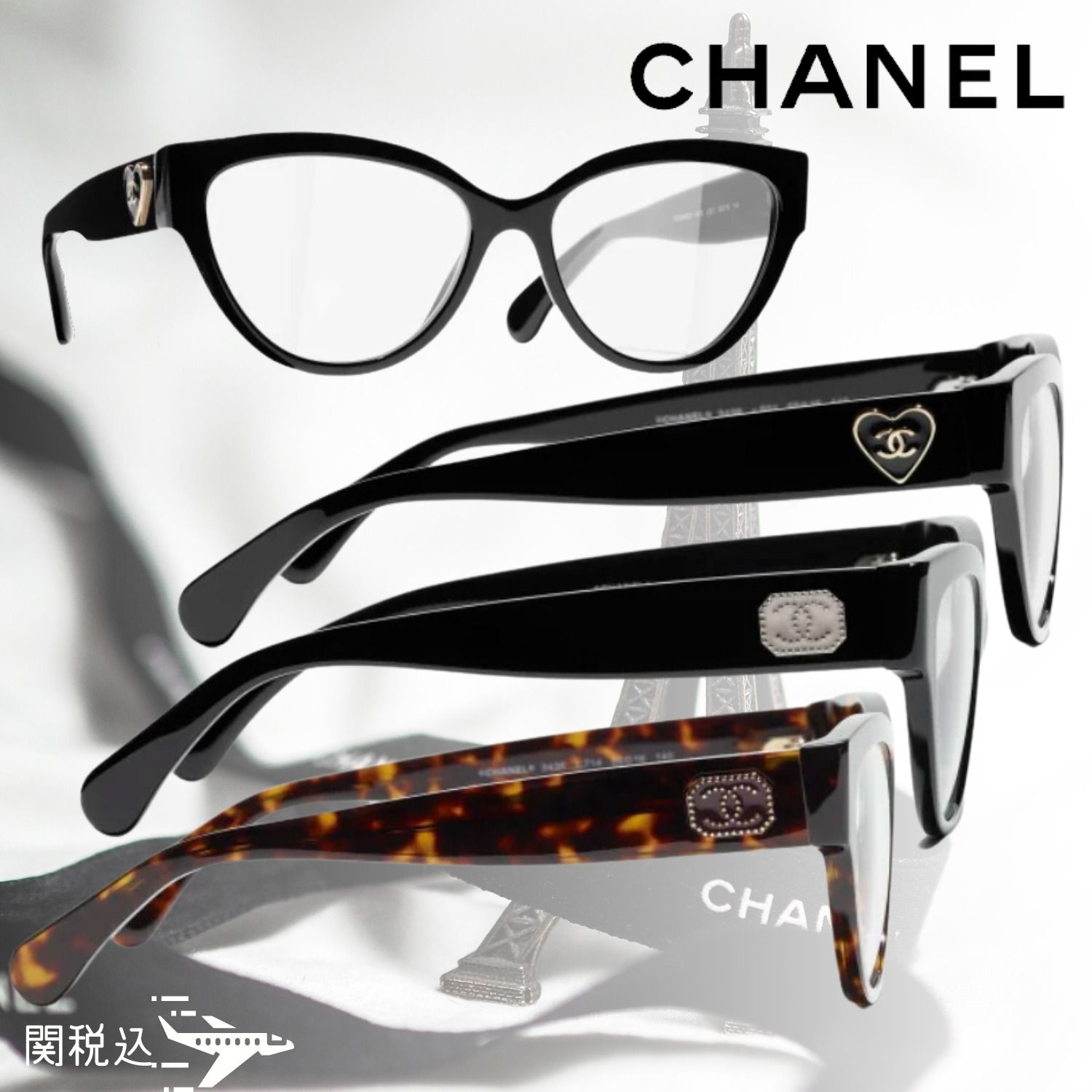 CHANEL シャネル ロゴ キャッツアイ シェイプ メガネ CH3436 (CHANEL