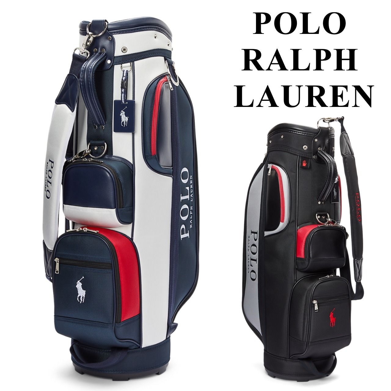 すぐ届く ギフトにも カラーブロックド ゴルフ バッグ Polo Golf (POLO