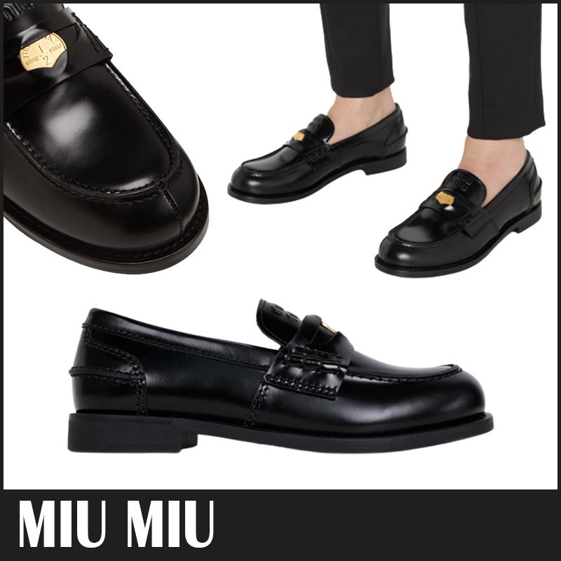 ☆送料関税込☆MIU MIU ブラッシュドレザー ペニー ローファー
