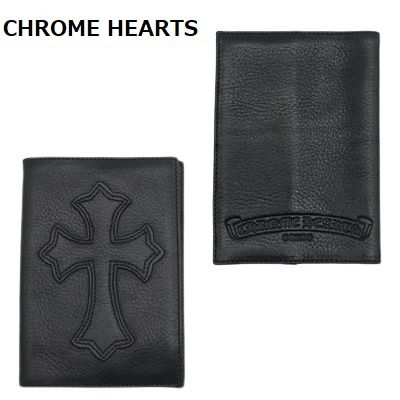 クロムハーツ スクロール クロス レザー パスポート ケース (CHROME
