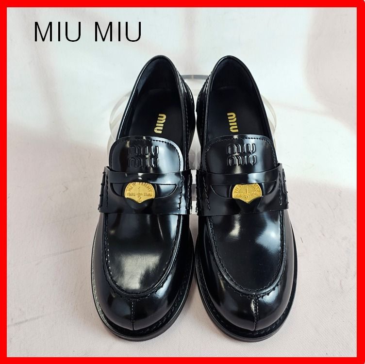 ☆人気☆【MIU MIU】☆ブラッシュドレザー ペニー ローファ.ー