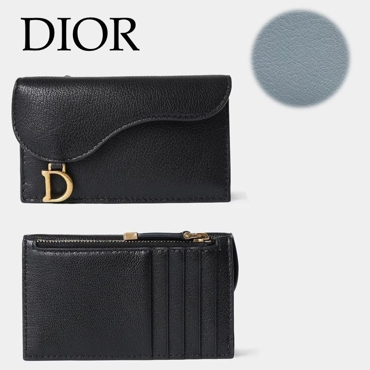 DIOR サドル ジップカードホルダー ケース カーフスキン 国内発 (Dior