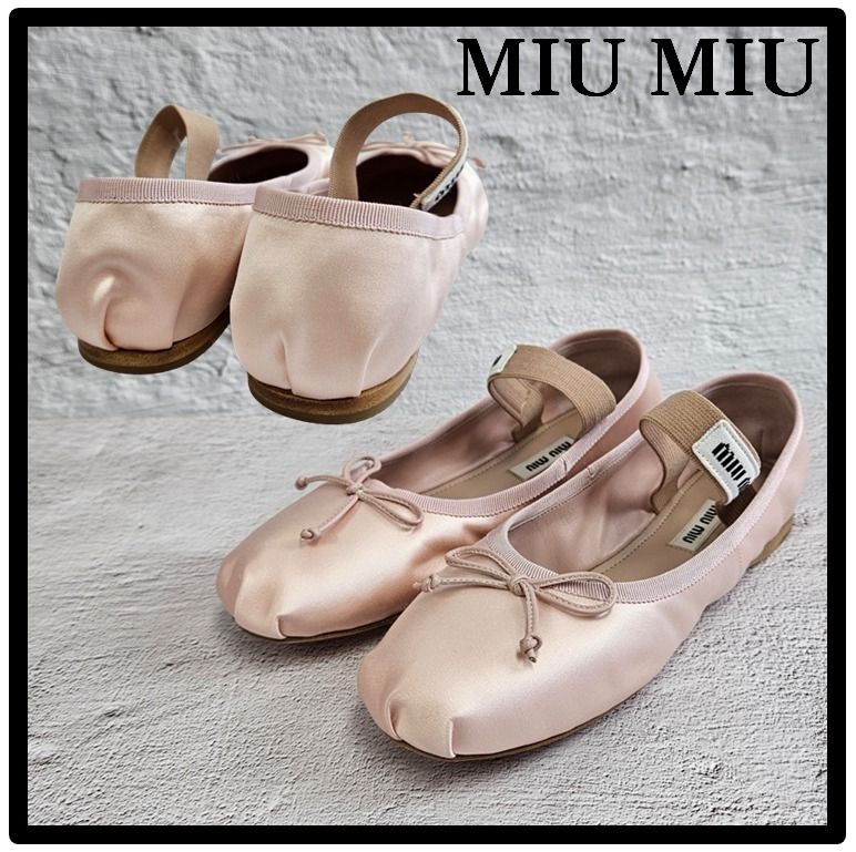 ☆関税込☆MIU MIU☆ミュウミュウ サテンバレリーナ シューズ