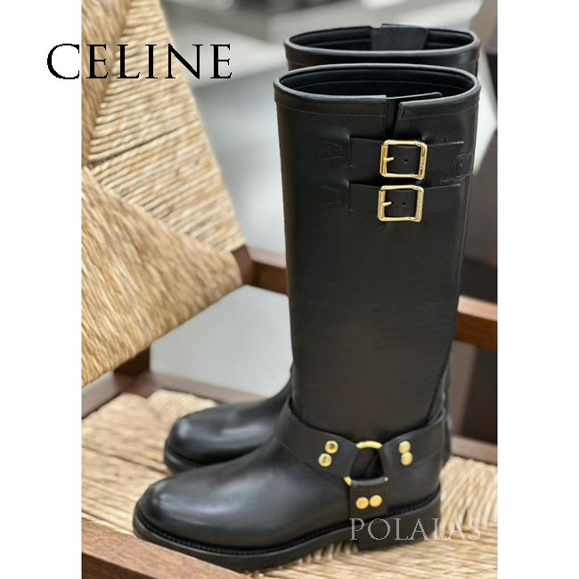 国内発送【CELINE】バイカー ハイブーツ (CELINE/ロングブーツ