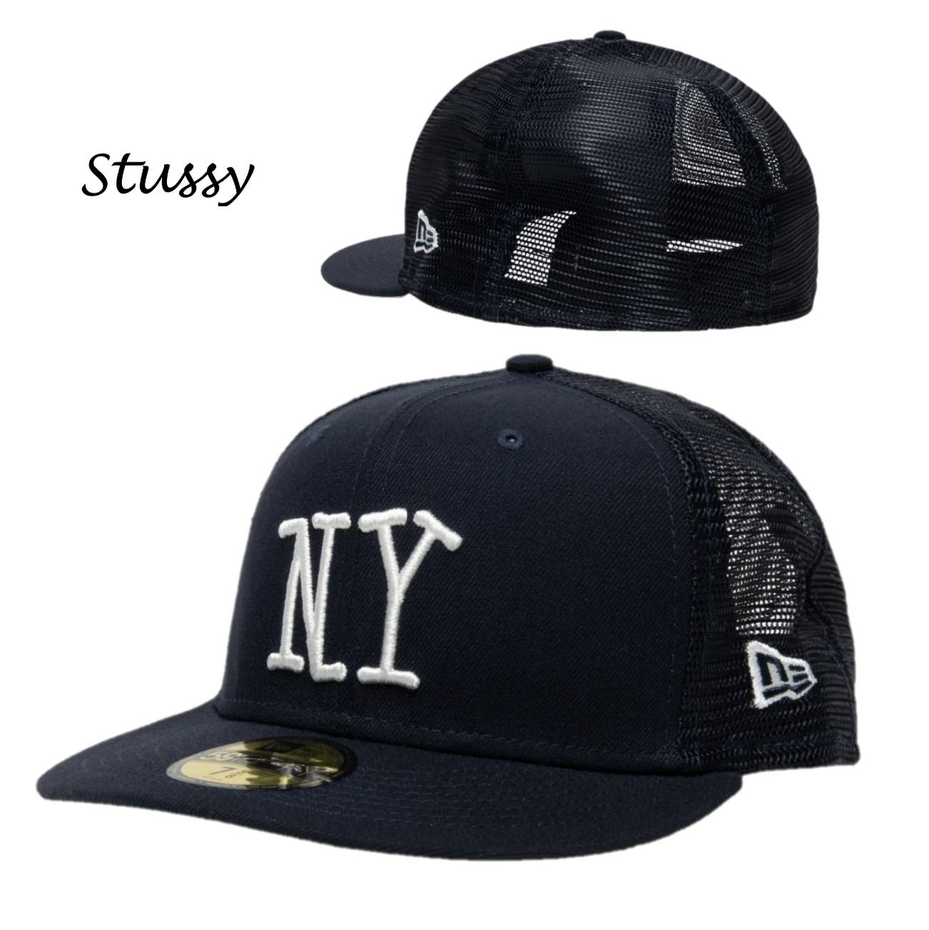 US発【Stussy】即完売 NY MESH BACK NEW ERA CAP ロゴキャップ (STUSSY
