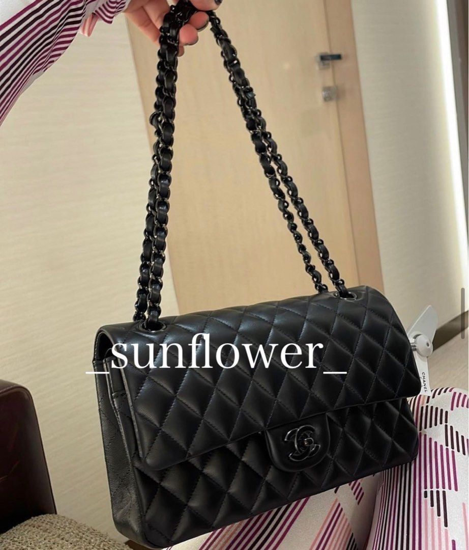 シャネル クラシックフラップ マトラッセ25cm オールブラック (CHANEL
