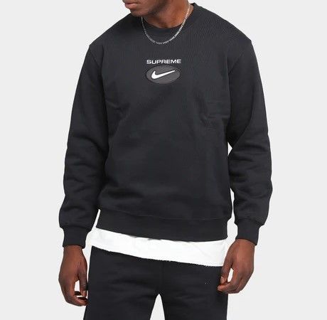 Supreme x NIKE コラボ トレーナー ジュエル クルーネック 黒 (Supreme