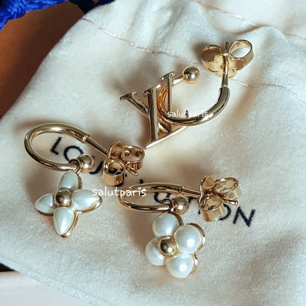 ギフトにも*送込*ルイヴィトン*ピアスLVフローラグラム3Pセット (Louis