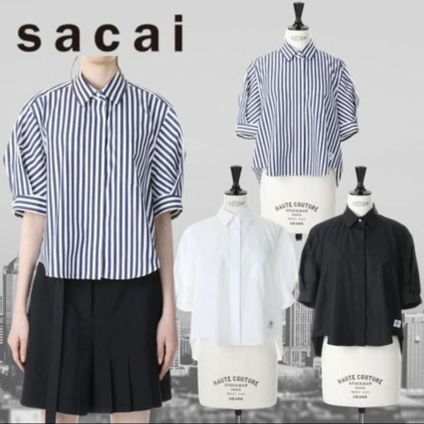 注目コラボ【sacai×THOMAS MASON】コットン ポプリン シャツ (sacai