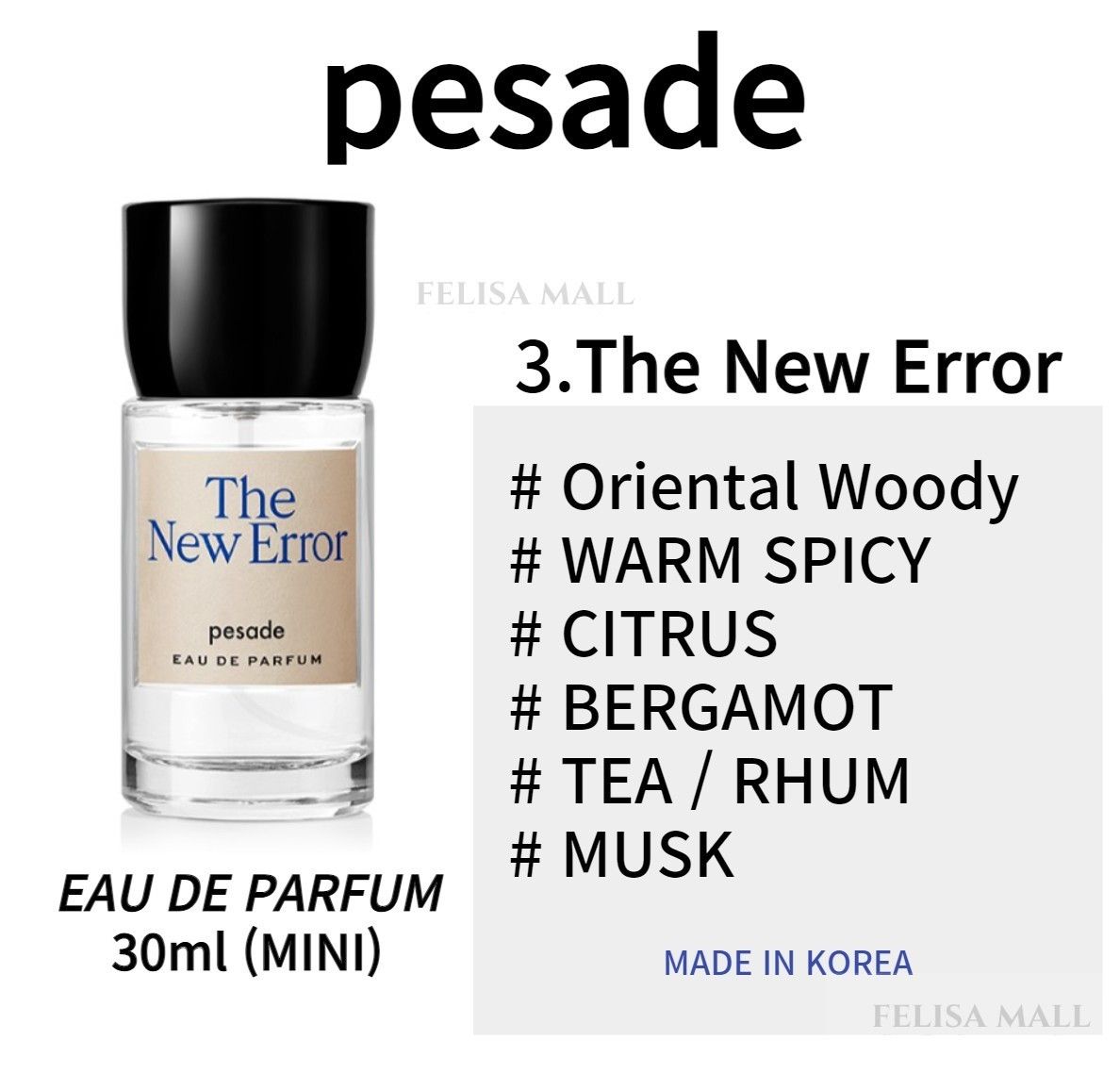 PESADE]EAU DE 香水3種【30ML】韓国香水 IN HINDSIGHTペサドゥ