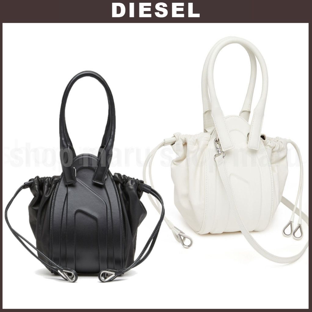 DIESEL◇1dr-Fold Xs◇Dロゴ レザー ハンドバッグ 2way (DIESEL
