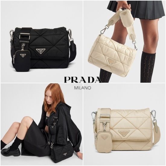 上品*PRADA*パデッド キルティングRe-Nylon ショルダーバッグ (PRADA