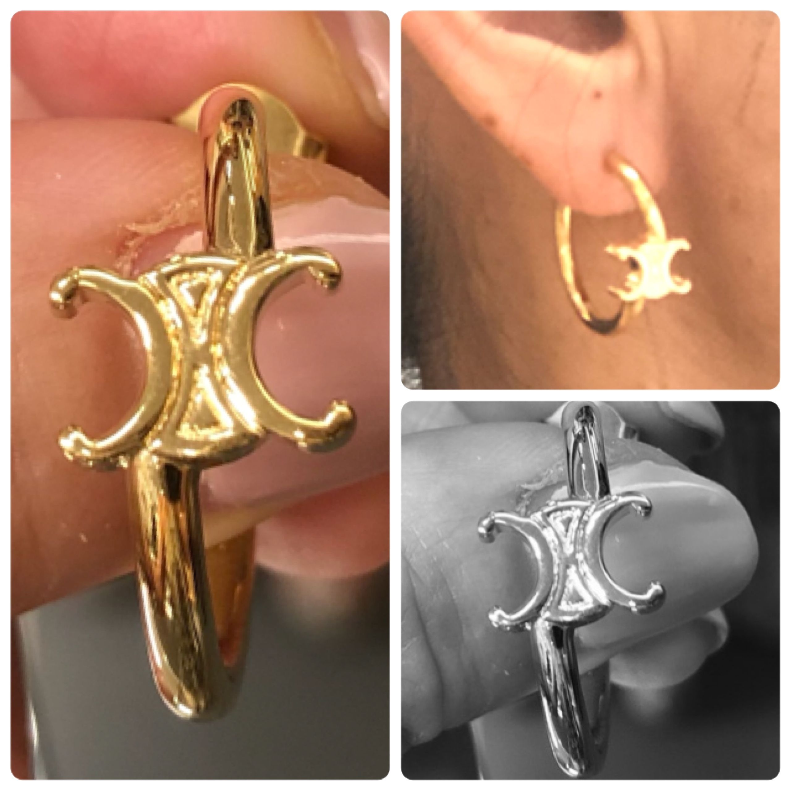 話題の新作！【CELINE】トリオンフ アシンメトリックフープ (CELINE