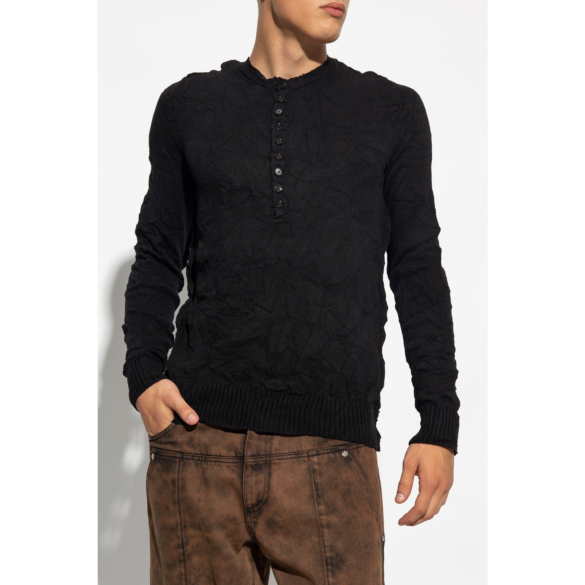 ドルガバ ヘンリーネックニット 46 シルク カシミア Dolce &