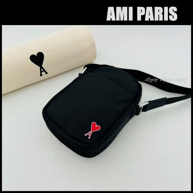 AMI PARIS Pouch Black アミパリス ハートロゴ ポーチ バッグ (AMI