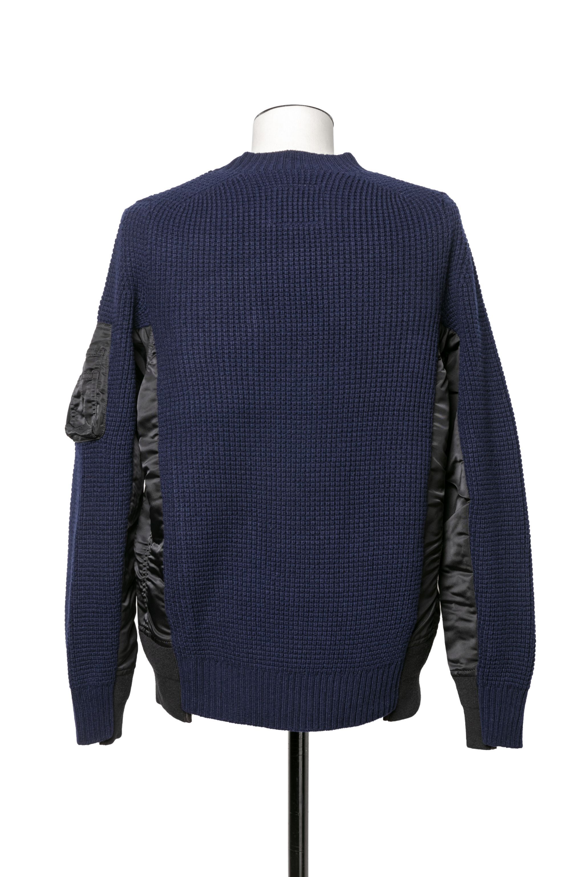 sacai 国内買付 Nylon Twill x Wool Knit Pullover (sacai/ニット