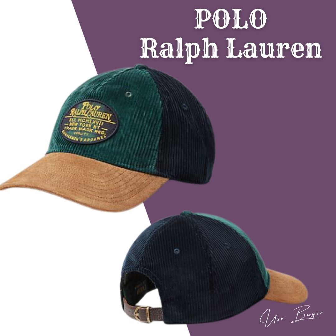 POLO RALPH LAUREN】スエード×コーデュロイ ボール キャップ (POLO