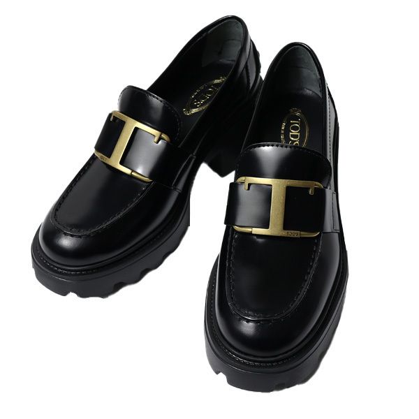 TOD'S トッズ ローファー Tタイムレス レザー ロゴ レディース (TOD'S