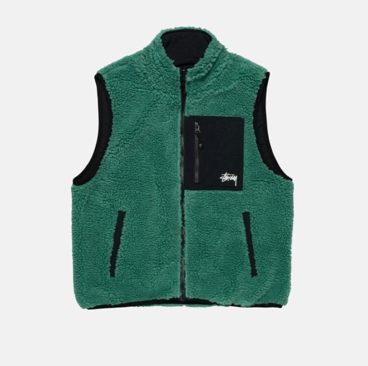 ☆送料・関税込☆Stussy☆SHERPA REVERSIBLE VEST☆Teal☆ (STUSSY