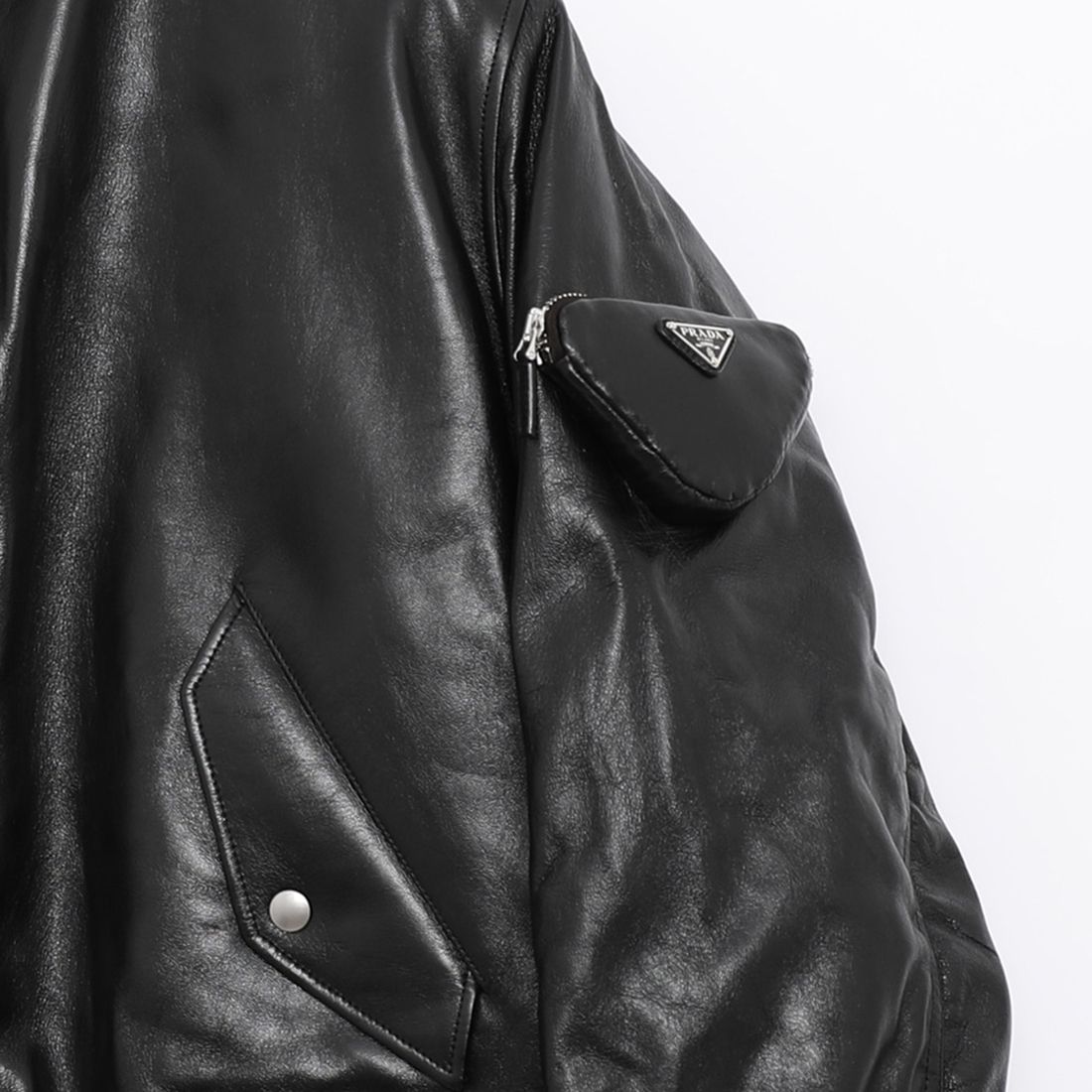 関税負担なし☆PRADA プラダ ナッパレザー ボンバージャケット (PRADA