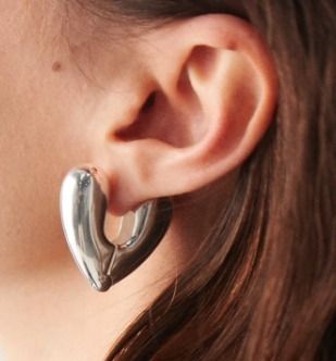 Annika Inez ハート フープ ピアス ハートHEART シルバー925 (Annika