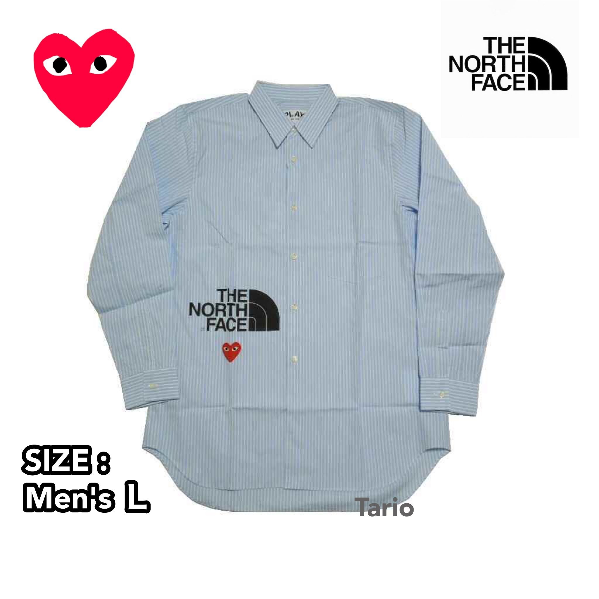 PLAY COMME des GARCONS x THE NORTH FACE ストライプ シャツ L (PLAY