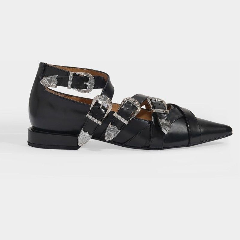 TOGA Aj926 Flat Shoes - Toga Pulla - Black - Polido (TOGA/パンプス