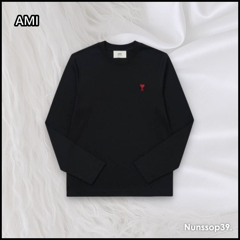 AMI ami paris ロンtアミパリス qrコードあり PARIS Long T-Shirt アミ