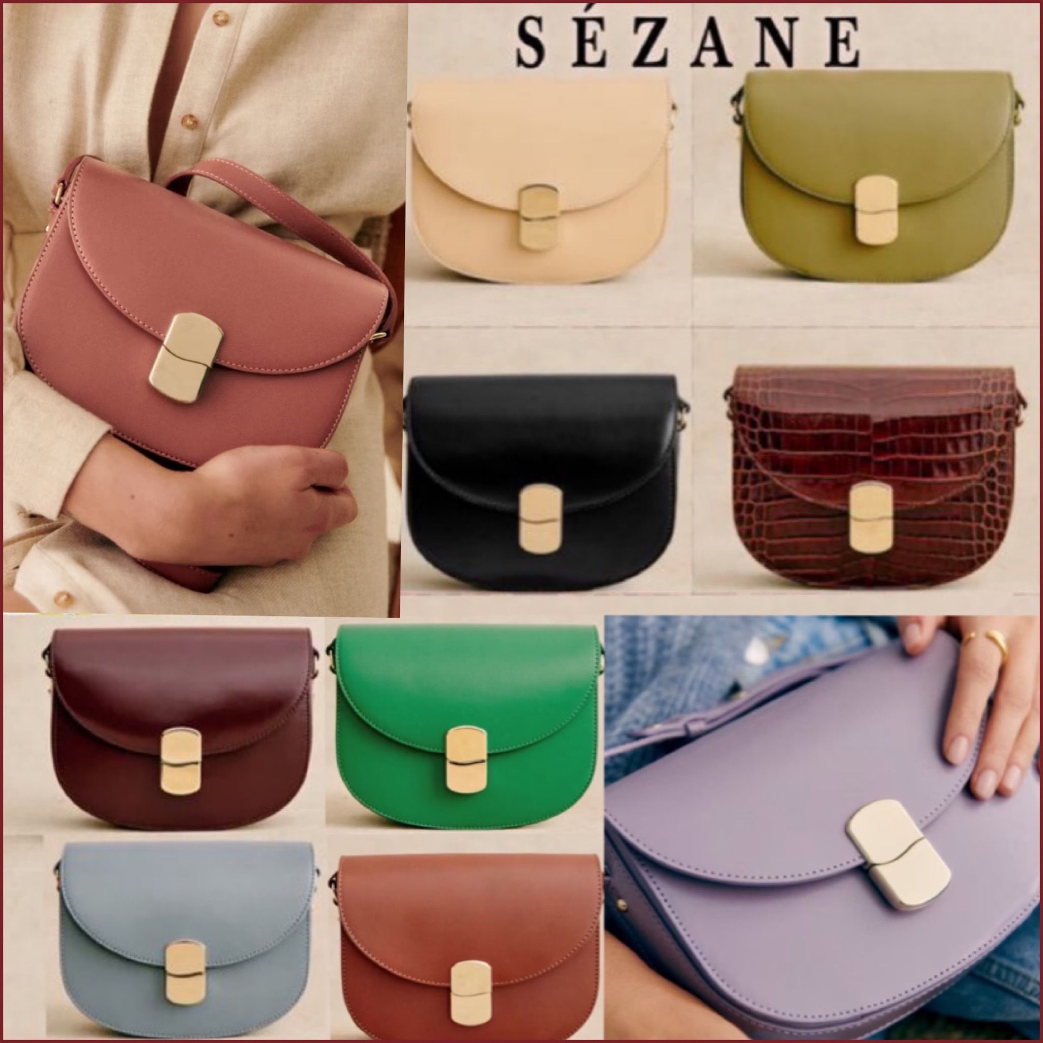 安心の関税込】セザンヌ☆素敵な レザー ショルダー バッグ (SEZANE