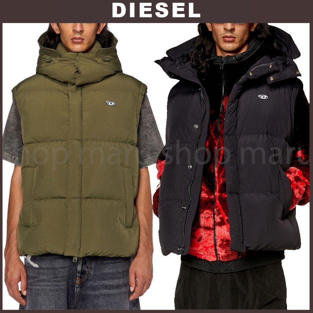 DIESEL◇W-Rolfys-Sl◇フード付き ダウン ベスト ジャケット (DIESEL