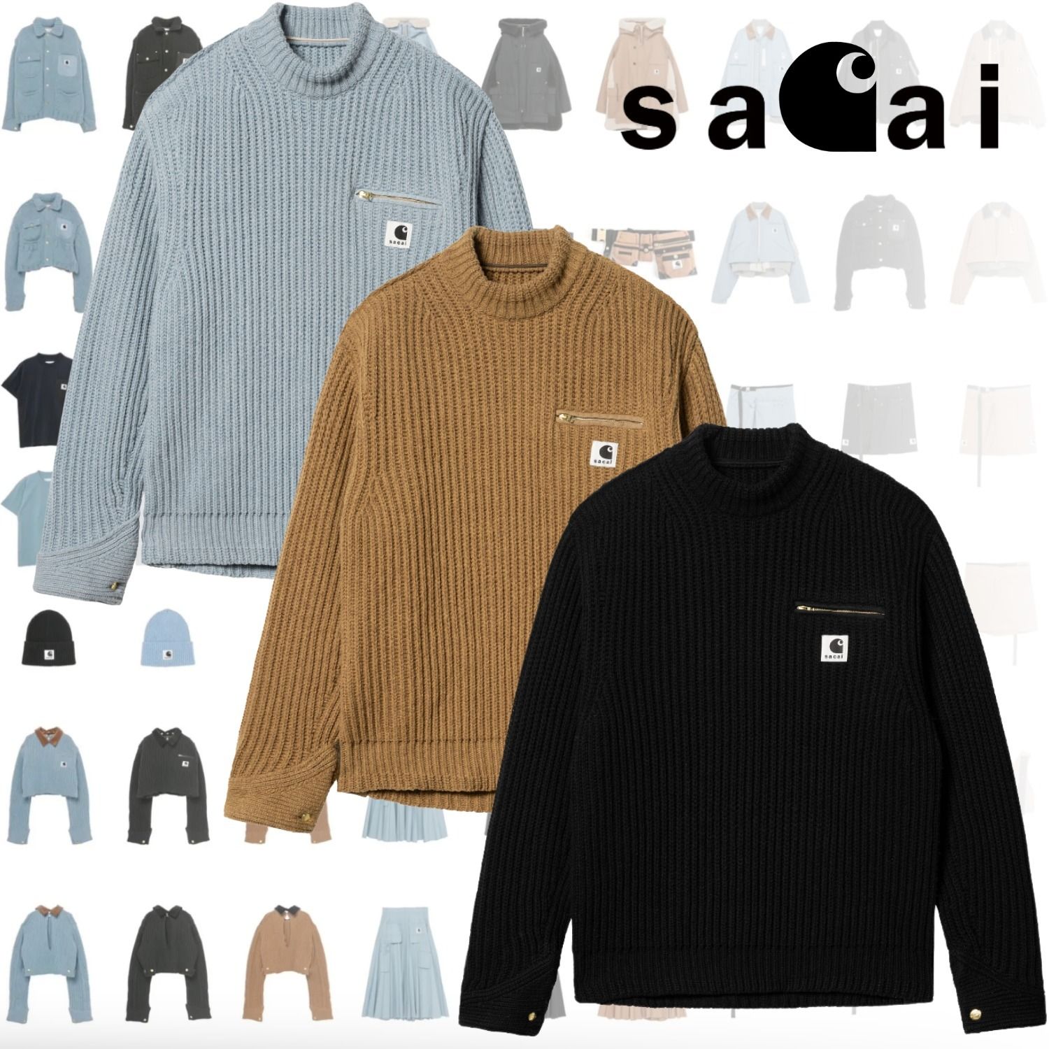 SACAI Carhartt WIP サカイ カーハート Detroit ニットセーター (sacai