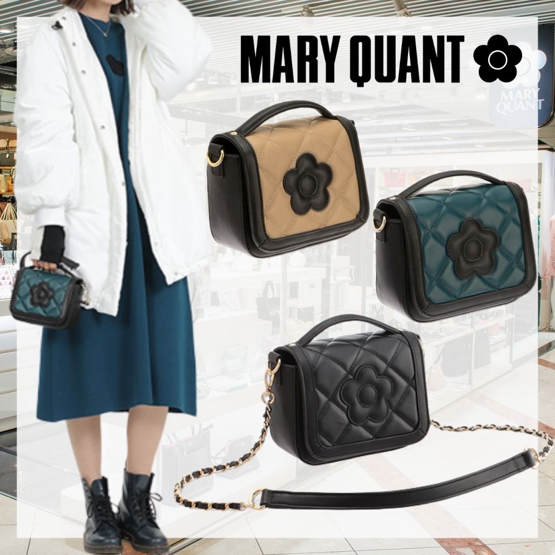 MARY QUANT* スクエアキルトデイジーパッチ 2WAYミニショルダー (MARY