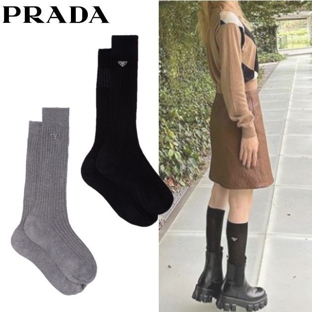 PRADA】芽郁さん着用 コットン ソックス (PRADA/タイツ・ソックス