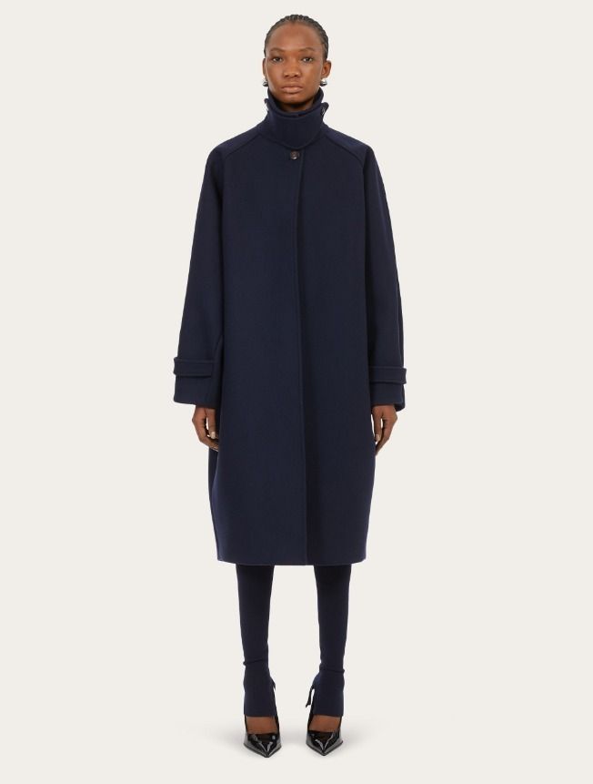 Salvatore Ferragamo] オーバーサイズ シングルブレスト コート