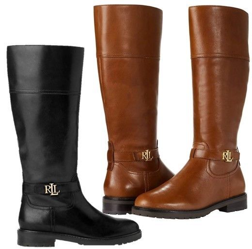 Ralph Lauren メタル ロゴ バックル ロングブーツ 関税送料込 (Ralph