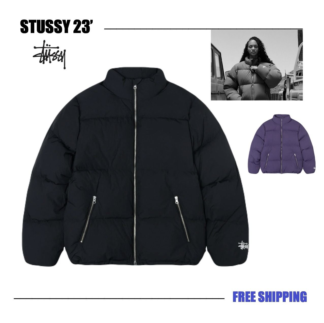 新作アイテムFA'23* Stussy Nylon Down Puffer Jacket (STUSSY/ダウン