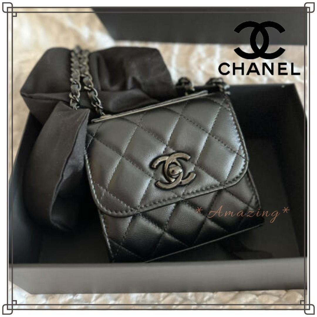 限定♪オシャレなオールブラックCHANEL ミニチェーンクラッチ (CHANEL